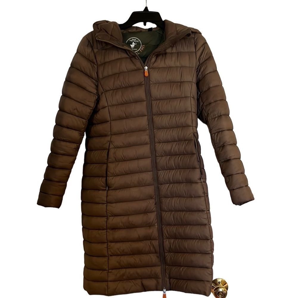 Save the Duck Giga hooded puffer jacket in coffee brown - good condition - Picture 2 of 7
